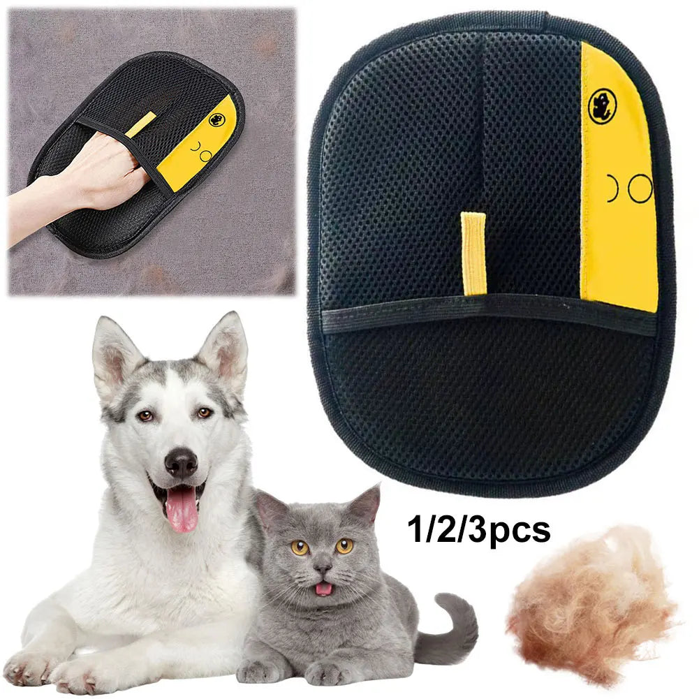 Pet Grooming Gloves Pet Hair Remover Gloves for Dog Cat Rabbit with Long/Short/Curly Hair
