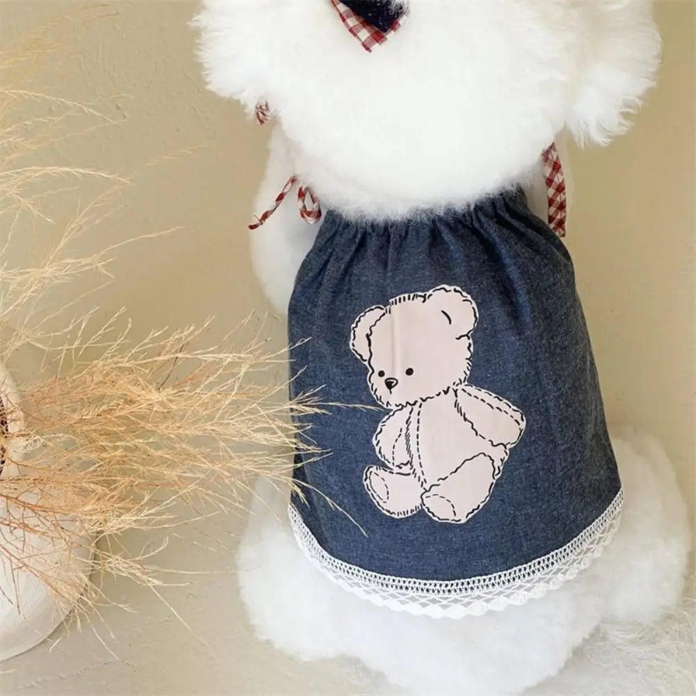 Pet Supplies Cute Dog Dress Cartoon Soft Cat Princess Skirt Breathable Thin Design Pet Clothes Spring