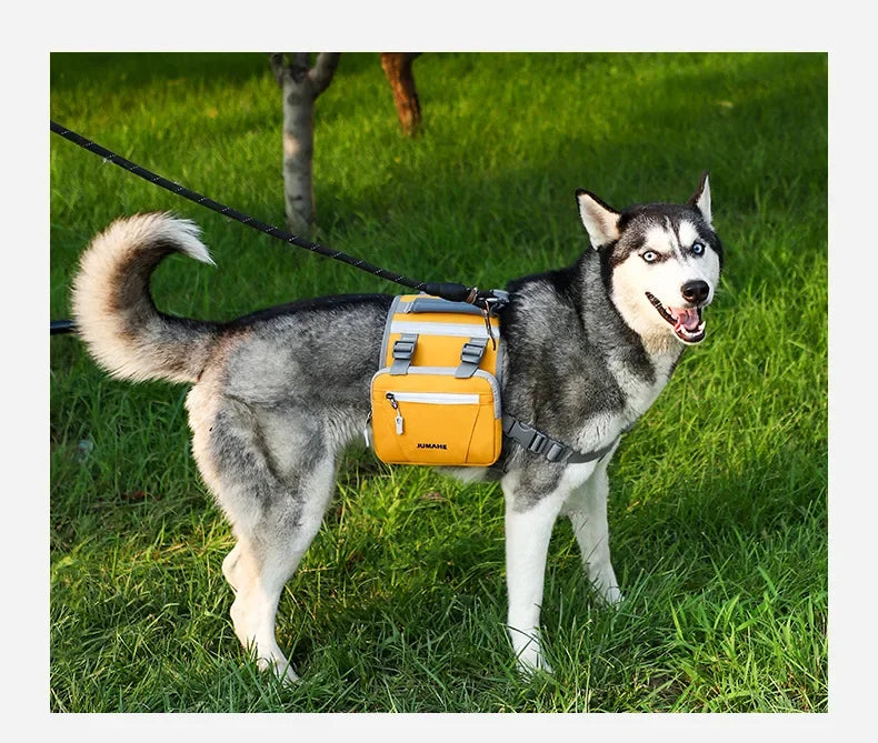 Pet Supplies Outdoor Dog Backpack Oxford Fabric Double Snack Bag Medium Large Dog Tactical Bag Waterproof Reflective Saddle Bag