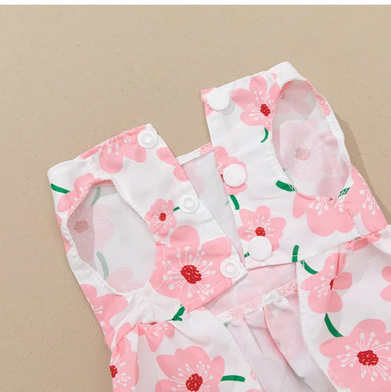 Pet clothing dress dog clothing dog print bow cartoon cute princess dress