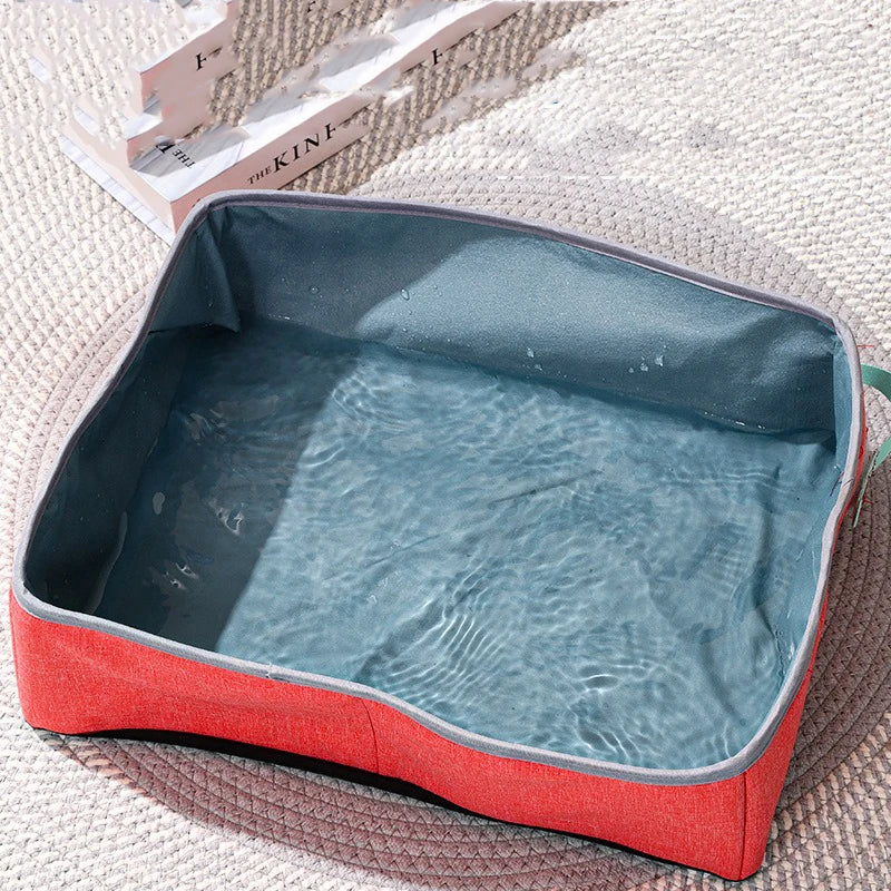 Semi Enclosed Cat Litter Box, Foldable, Portable, Waterproof, Oxford Cloth, Open Cat Toilet  Cat Litter Box Pet Supplies & Pet