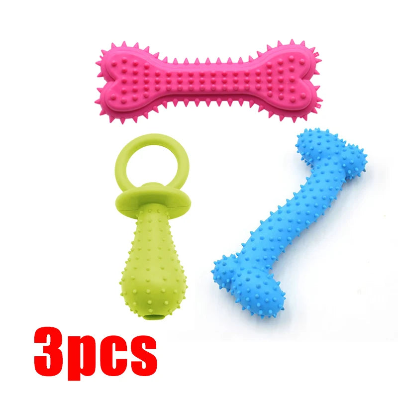 Pet Toys for Small Dogs Rubber Resistance To Bite Dog Toy Teeth Cleaning Chew Training Toy Ball Interactive Toys Pet Supplies