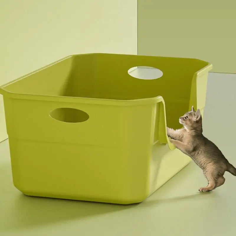Large-Sized Litter Box For Cats Anti-Splash Semi-Enclosed Open Cat Toilet Cat Supplies