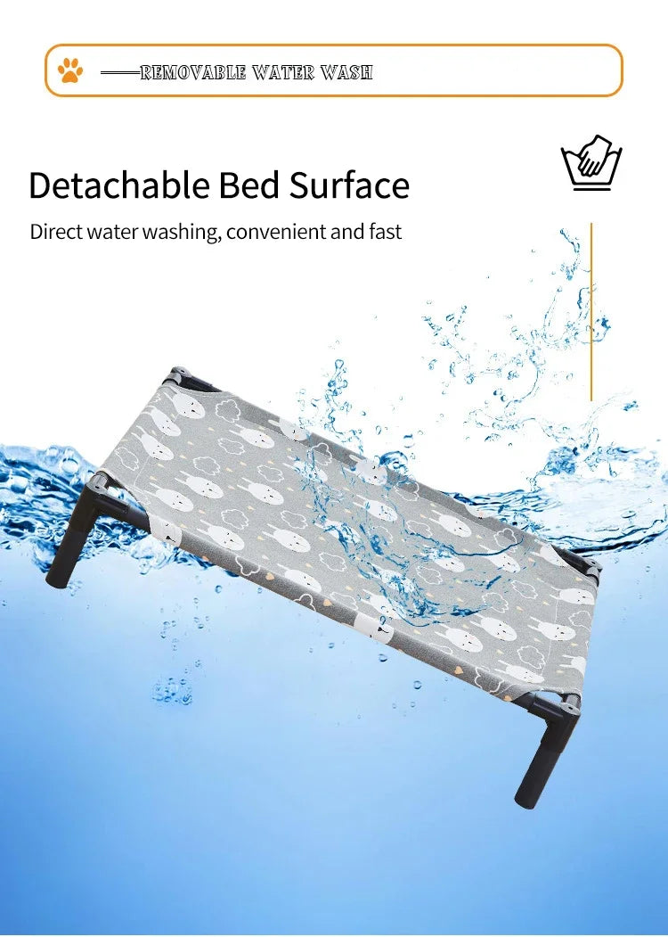 Pet Camping Bed Elevated Bed for Dogs Folding Puppy Camping Bed Cat House Portable Removable Washable Puppy Beds Dog Hammock