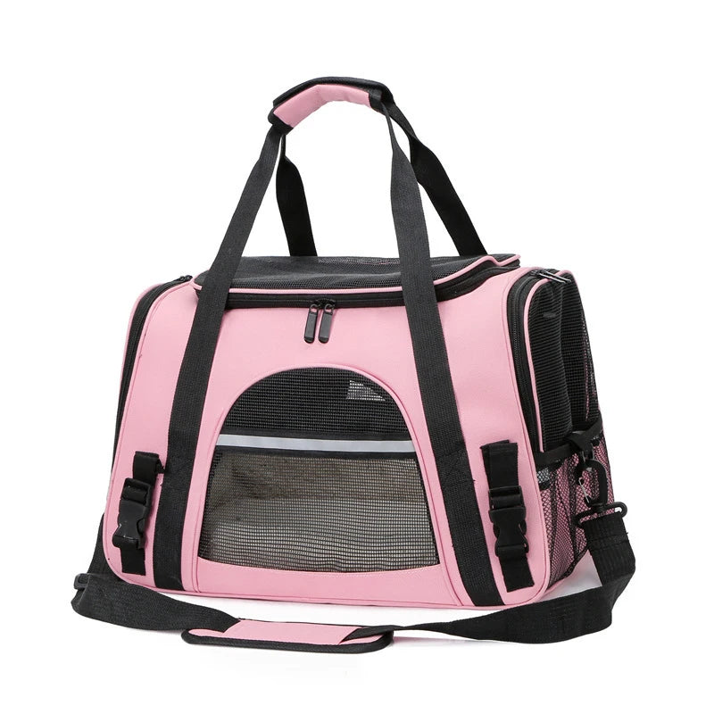 Travel pet bag portable for outdoor carrying one shoulder diagonal cross pet Bag foldable breathable Outgoing Pets Handbag