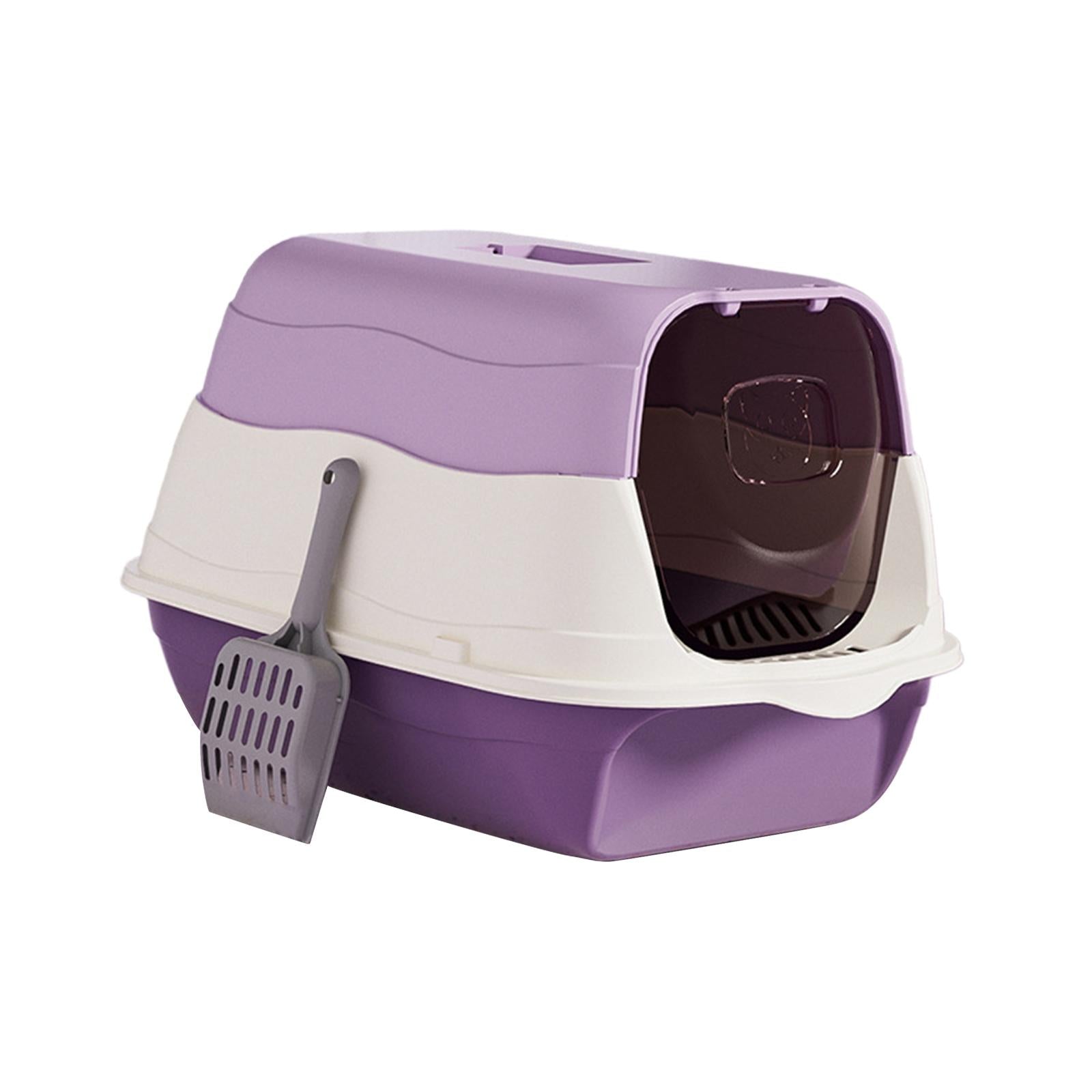 Hooded Cat Litter Box with Lid Fully Enclosed Cat Toilet Pet Litter Tray Reusable Pet Accessories Removable Pet Litter Box