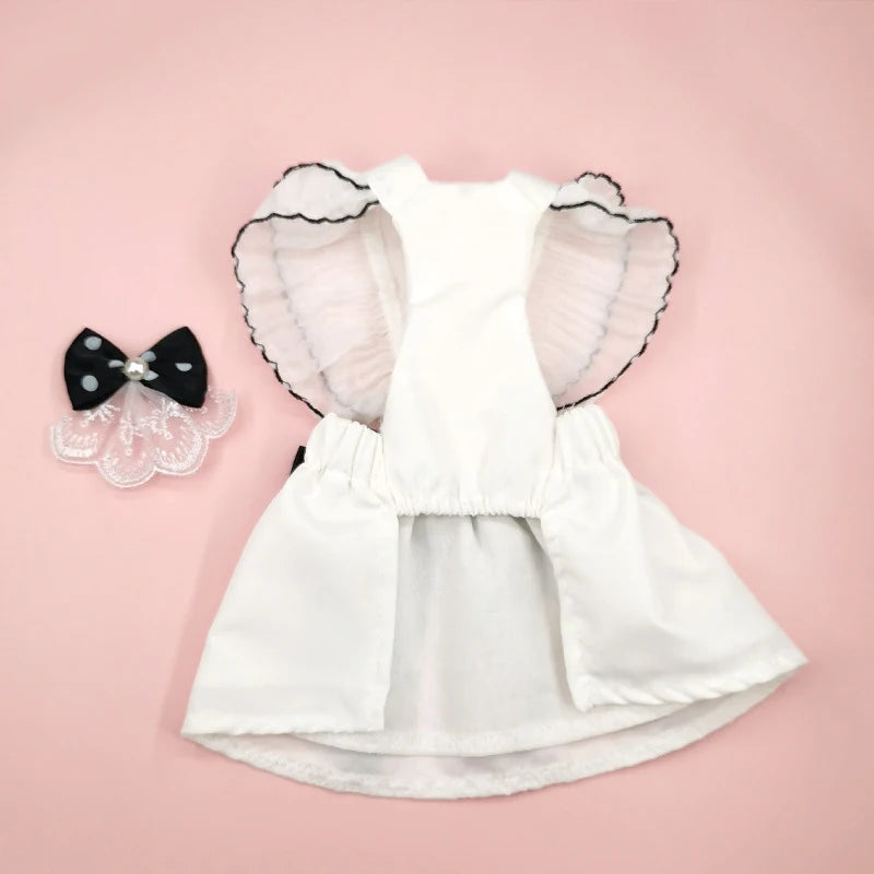 Pet White Wedding Dress Dogs Skirts Teddy Yarn Skirt Female Dog Dress Cat Princess Dress With Headflower Necklace Pet Costume