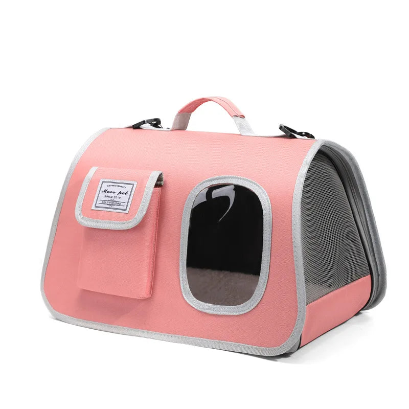 Portable Pet Carrier Bag for Small Dogs Cats Outdoor Foldable Cat Bag  Mesh Breathable Cat Shoulder Bag Kitten Carrying Bag