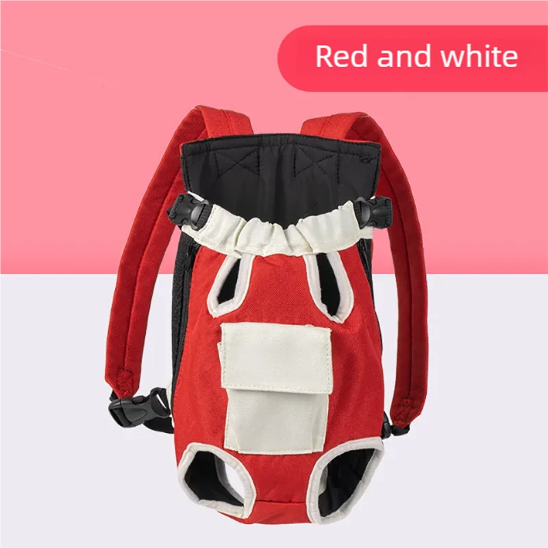 Pet bag portable backpack for outdoor use, dog cat linen cotton chest four legged backpack