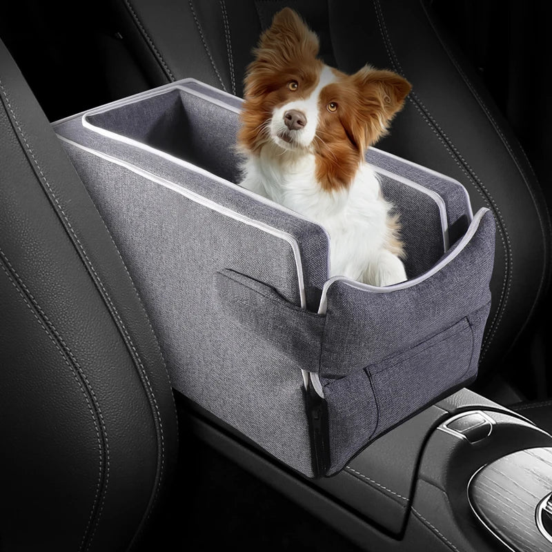 Car Center Console Pet Bed Mat   Fiber Pet Safety Seat  Essential for Cat & Do Travel  Small pet car carrierNon-slip pet car s