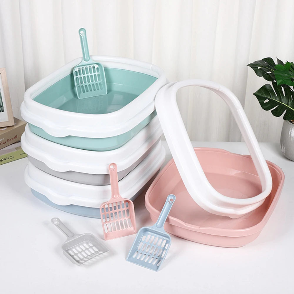 Pet semi enclosed thick cat litter box anti splash cat toilet large capacity cat litter box pet supplies cleaning supplies