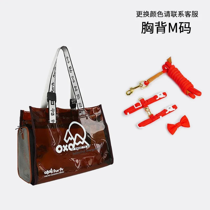 Pet bag Cat bag Portable going out Transparent schoolbag Carrying one-shoulder portable cat bag Dog dog