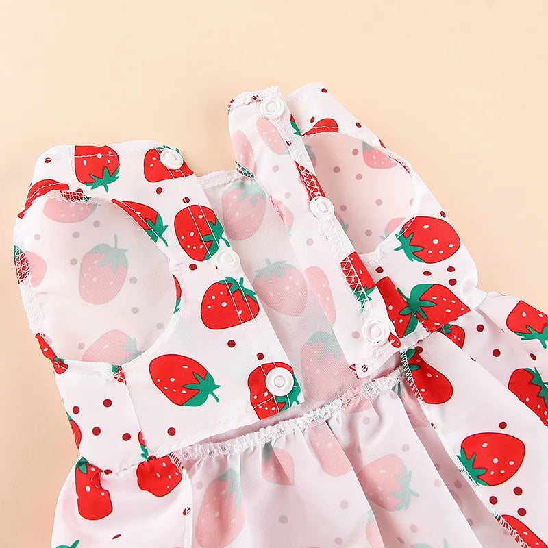Thin Pet Dress for Dogs Cats - Cute Floral Print Princess Dress with Bow, New Style Puppy Skirt for Teddy Small Pets