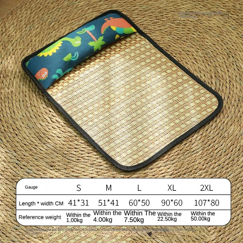 Pet Beds Sleeping Mat Dog Beds Rattan Woven Cat Mat Bed Summer Pet Cooling Mat for Small Dog Cats Puppy Beds Cushion Chihuahua