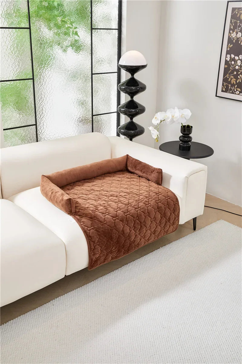 Dog Bed Mat Sofa Blankets Winter Warm Pet Blanket Dogs Cats Sleeping Beds for Large Medium Dogs Cats with Pillow Removable