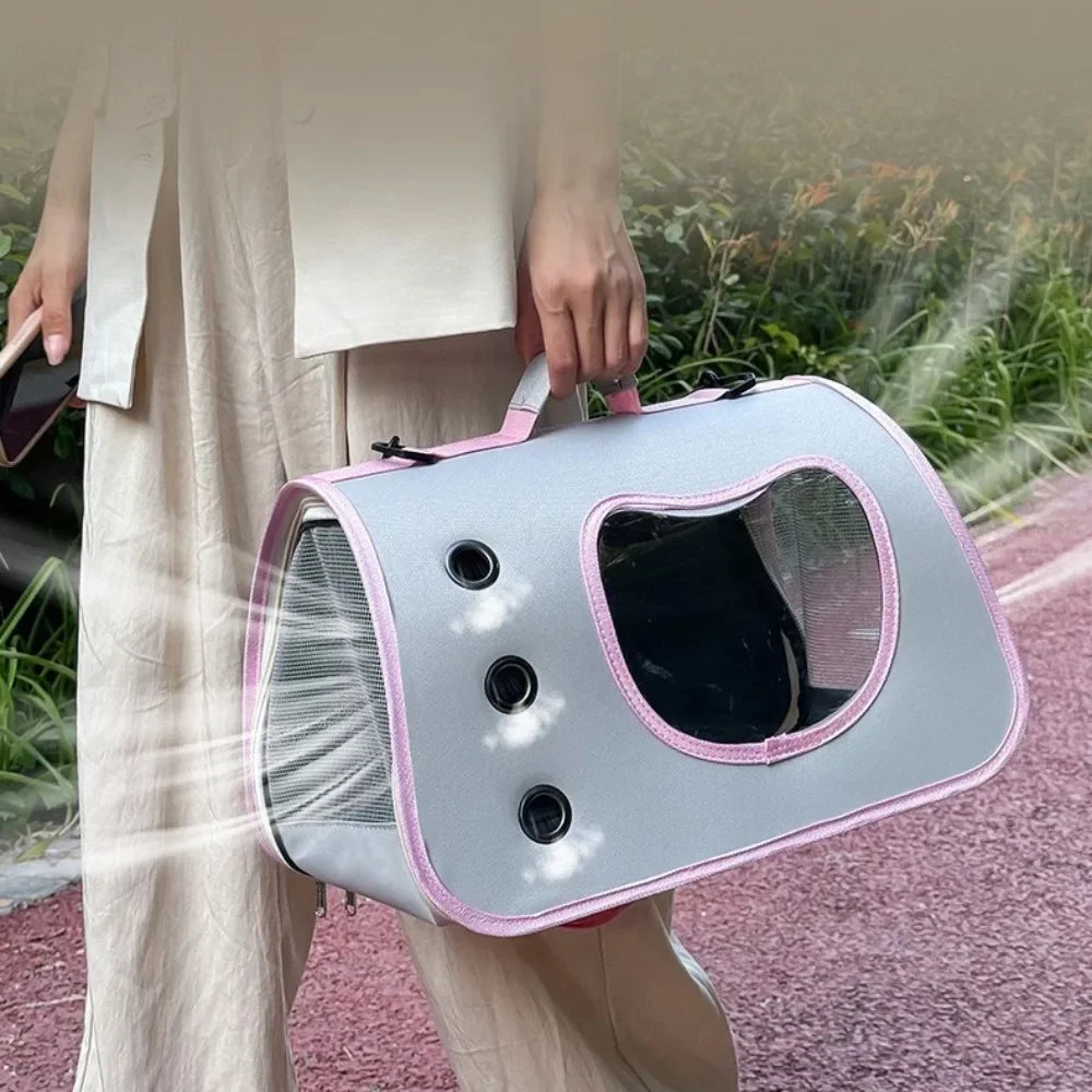 Portable Pet Cat Bag Carrier Foldable Cat Bag Breathable Shoulder Bag For Small Dogs Cats Pet Cat Dog Outing Bag Carrying Bag