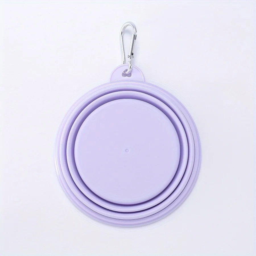 Pet Portable Foldable Bowl for Outdoor, Hanging Pet Drinking Water Feeding Silicone Bowl, Can be Used for Cats and Dogs