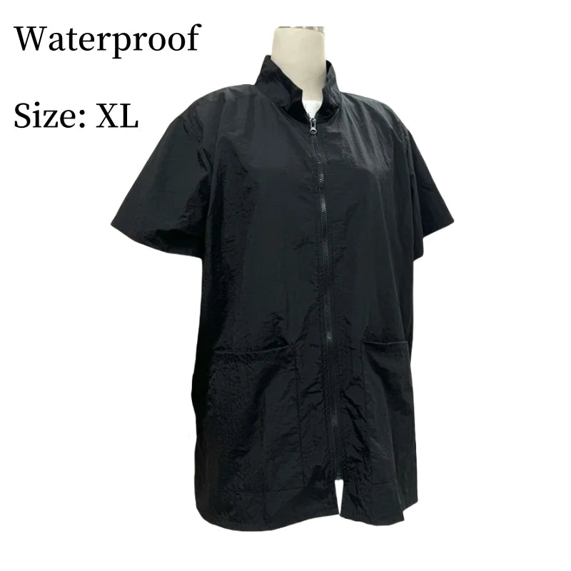 Pet Groomer Work Clothes Pet Shop Uniform Dog Grooming Clothes Waterproof Gown Hair Salon Anti Hair Smock Hairdresser Robe Y0621