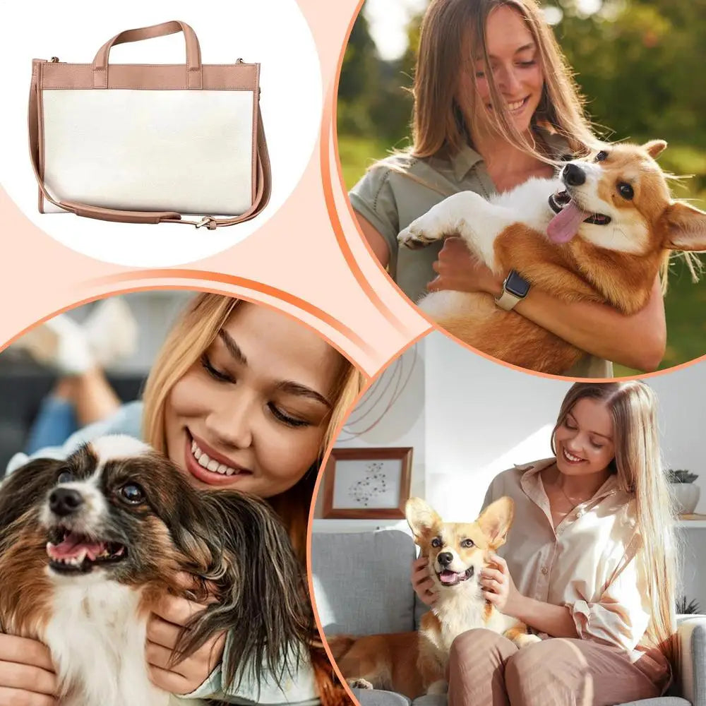 Dog Carry Bag PU Leather Dog Carriers Multifunctional Outdoor Cat Bags Puppy Breathable Carrying Pouch For Bunny