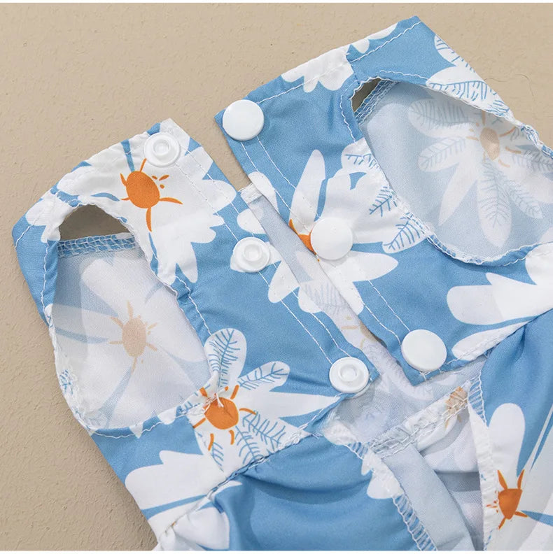 Pet clothing dress dog clothing dog print bow cartoon cute princess dress