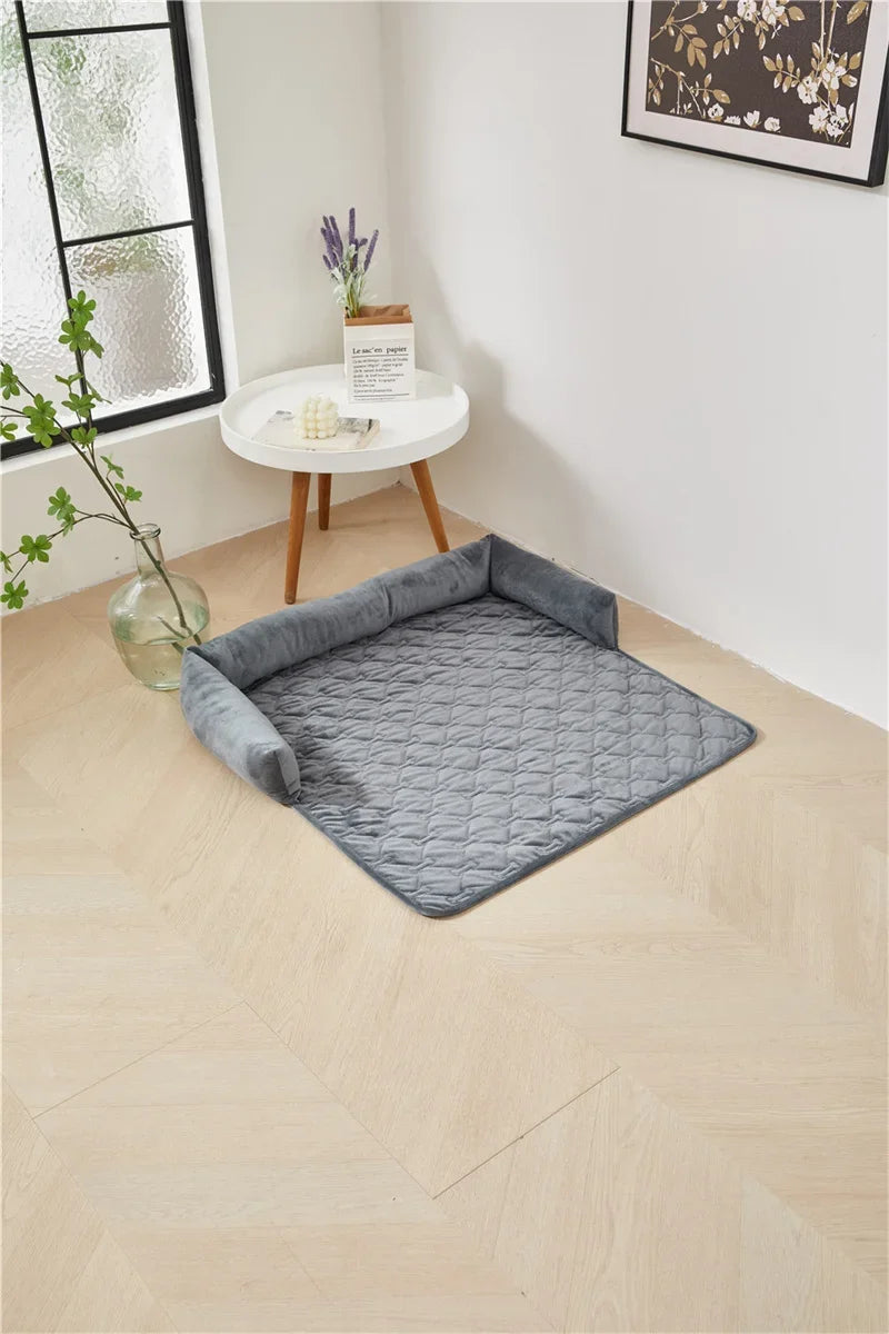 Dog Bed Mat Sofa Blankets Winter Warm Pet Blanket Dogs Cats Sleeping Beds for Large Medium Dogs Cats with Pillow Removable