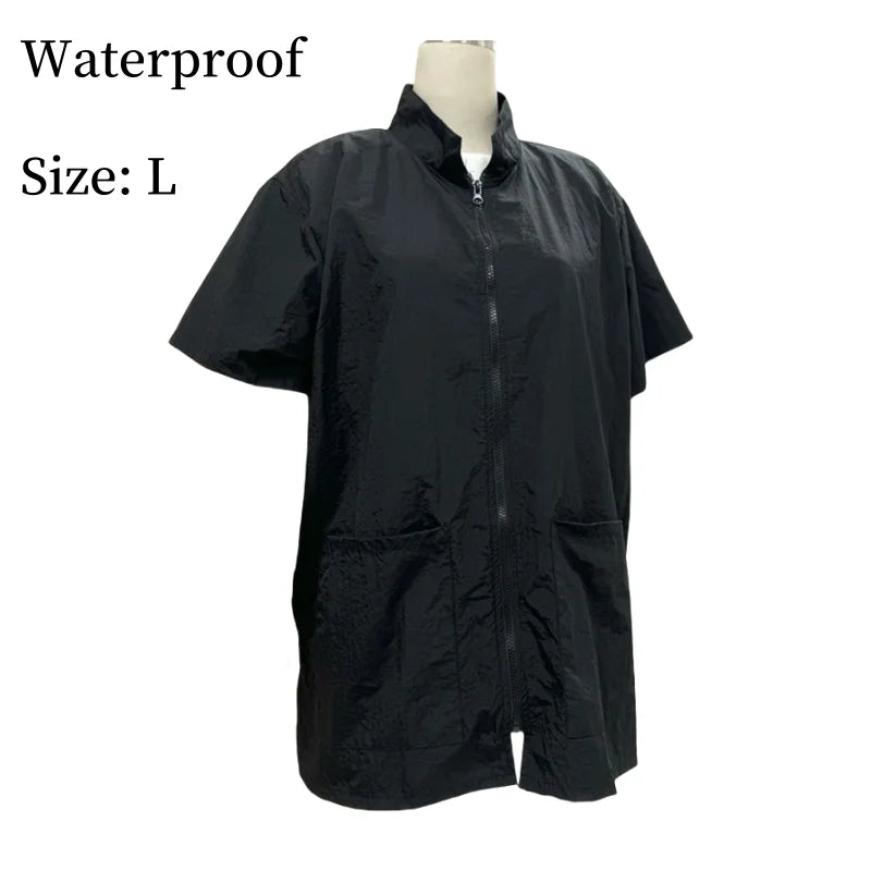 Pet Groomer Work Clothes Pet Shop Uniform Dog Grooming Clothes Waterproof Gown Hair Salon Anti Hair Smock Hairdresser Robe Y0621