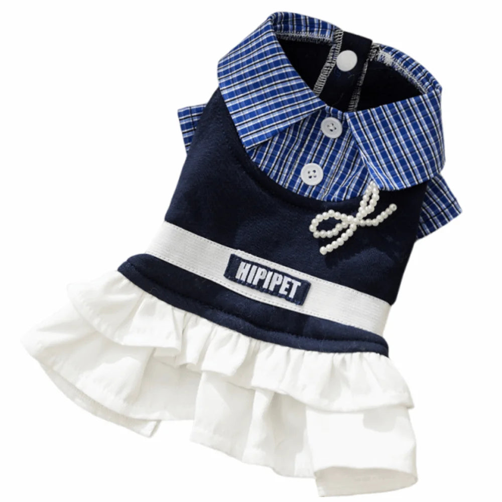 Pet Supplies Soft Cat Bowknot Dress Cute Preppy Style Pet Princess Skirts Breathable Shirt Collar Dog Shirt Dress Pet Party