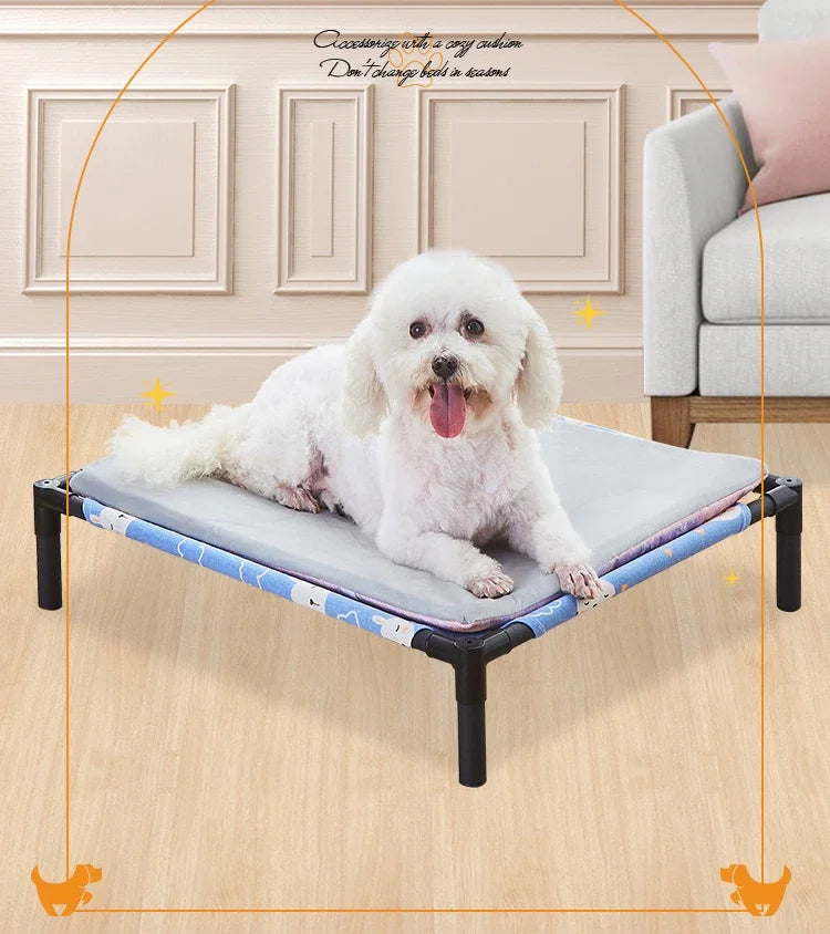 Pet Camping Bed Elevated Bed for Dogs Folding Puppy Camping Bed Cat House Portable Removable Washable Puppy Beds Dog Hammock
