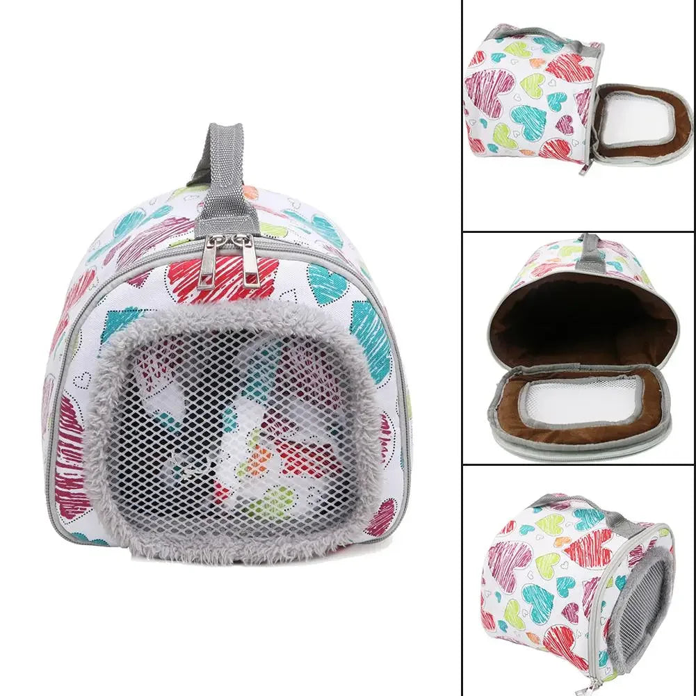 Pet Carrier Convenient Hamster Rabbit Chinchilla Hedgehog Dutch Pig Case Handbag Small Pet Breathable Warm Travel Carrying Bag