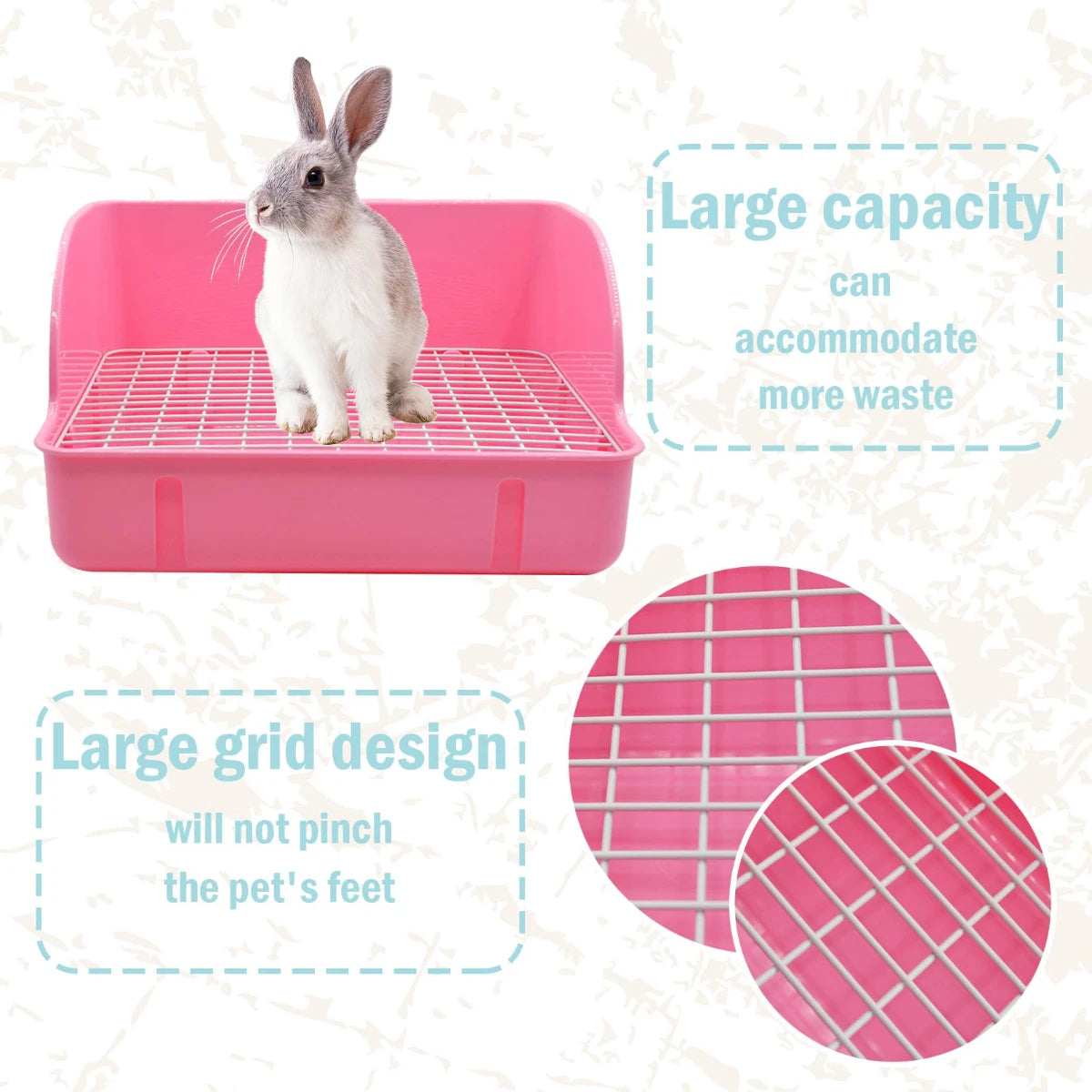 Rabbit Litter Box Corner Toilet Box Durable Animal Potty Trainer for Ferret Hamster Guinea Pig Small Animals Pet Supplies