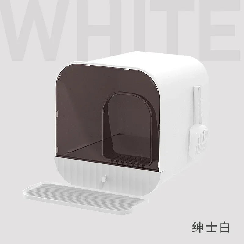 Cat Litter Box Fully Enclosed Splash-proof Cat Toilet with Litter Scoop Large Capacity Drawer Type Cat Litter Box Cat Accessorie