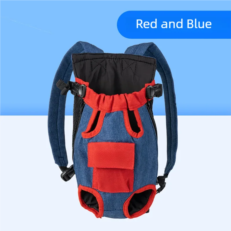 Pet bag portable backpack for outdoor use, dog cat linen cotton chest four legged backpack