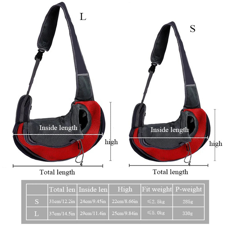 Pet Cat Dog Carrier Backpack Travel Tote Shoulder Bags Mesh Sling Carry Pack Pet Carrying Supplies Crossbody Shoulder Bag
