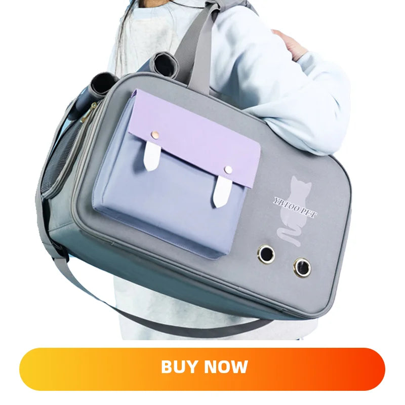 Portable Pet Carrier Bag for Small Dogs Cats Outdoor Foldable Cat Bag  Mesh Breathable Cat Shoulder Bag Kitten Carrying Bag