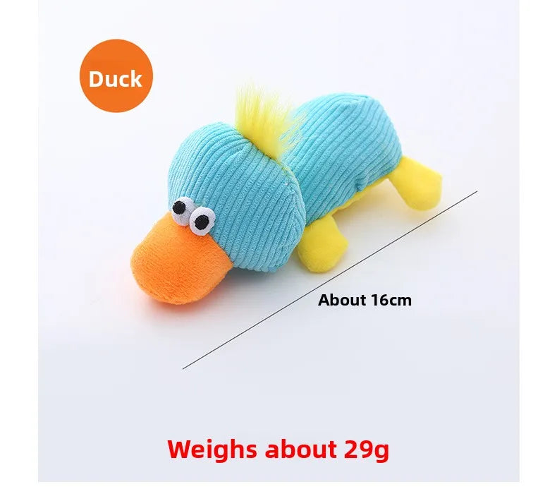 Plush Squeaky Dog Toys with Knotted Tails Soft Animal Chew Toys for Puppies Teething Safe Fun Interactive Play Pet Molar Toy