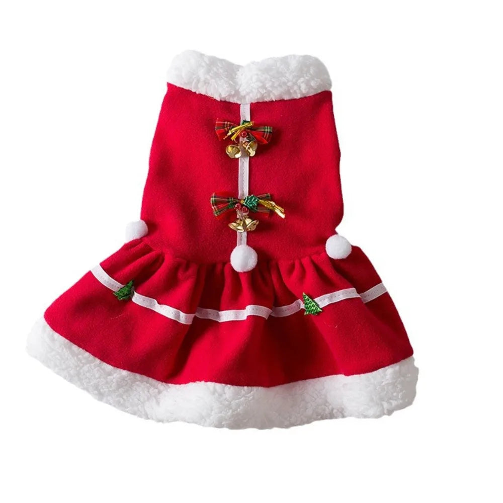 Pet Christmas Costume Dog Clothes For New Year Christmas Dog Dress Pet Skirt Dog Thick  Autumn And Winter Pet Clothes