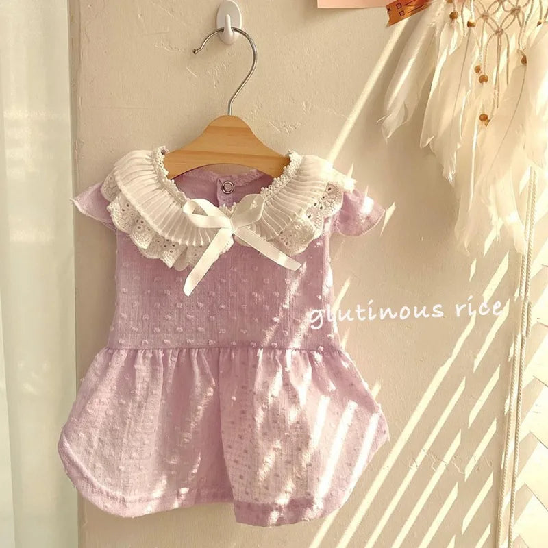 Pet Spring/Summer Dress Cat Clothes Retro Collar Shirt Small Dog Teddy Top Puppy Clothes Dog Dresses for Small Dogs