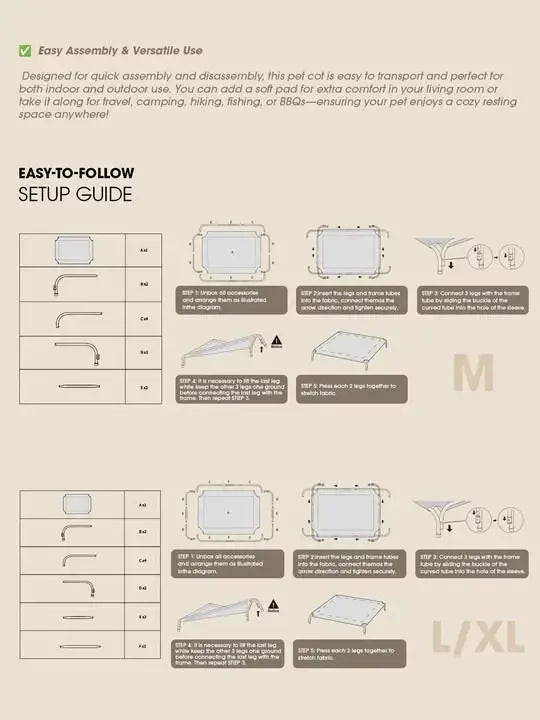 Elevated Dog Bed for Large Dogs Cooling Pet Cot Breathable Mesh Durable Frame Easy Clean Raised Pet Bed Indoor Outdoor Home