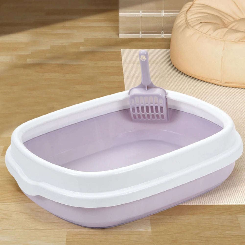 Pet semi enclosed thick cat litter box anti splash cat toilet large capacity cat litter box pet supplies cleaning supplies