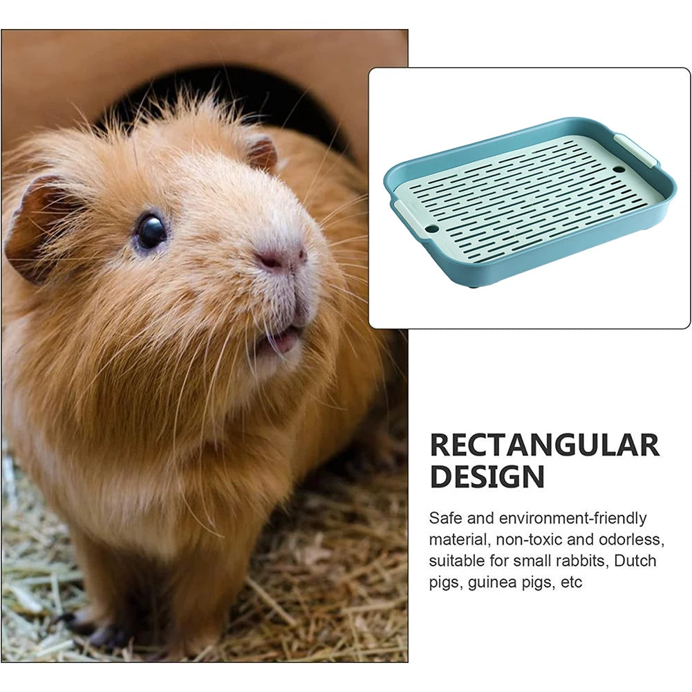 Rabbit Litter Box Small Pet Toilet Tray Rabbit Guinea Pig Litter Tray Toilet Box Detachable Grids Cover Rabbit Litter Tray