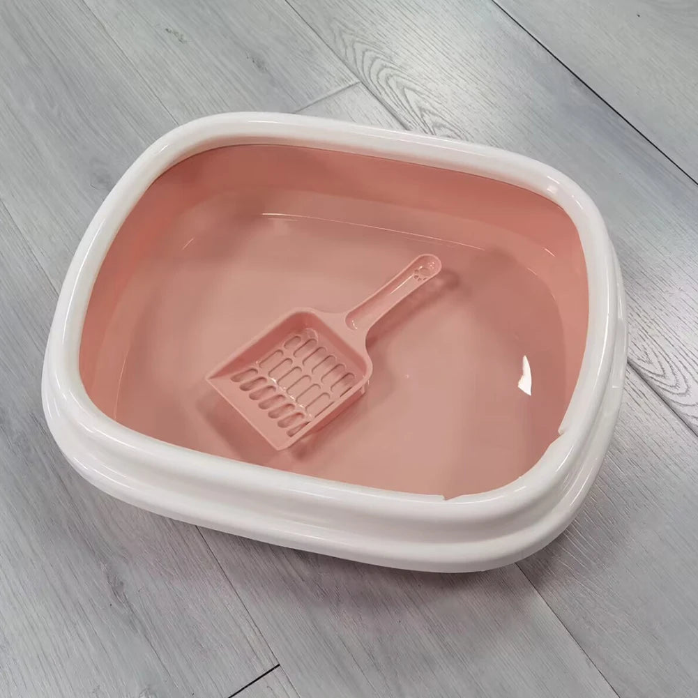 Pet semi enclosed thick cat litter box anti splash cat toilet large capacity cat litter box pet supplies cleaning supplies