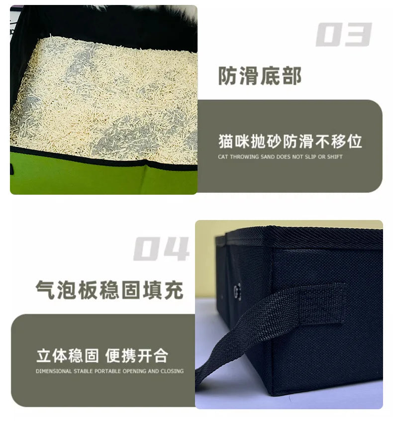 Portable cat litter box pet garbage bin dog toilet tray style outdoor foldable circular cat toilet outdoor Cat Litter Box