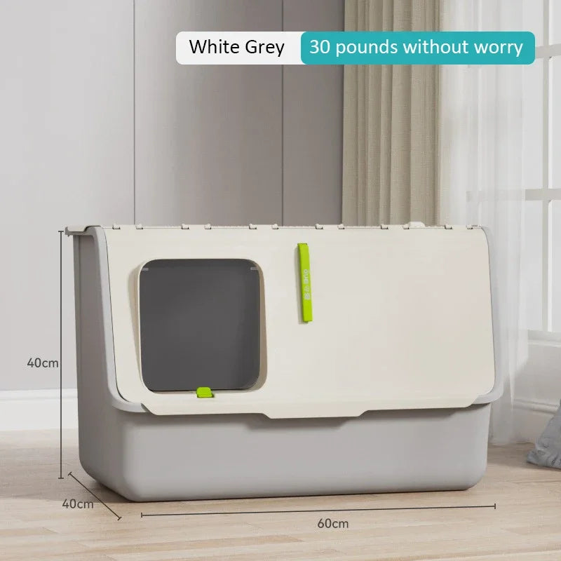 New Top-entry Cat Litter Box Tray Kitten Extra Large Fully Enclosed Anti-splash Mat Anti-smell Cats Litter Box Pet Products