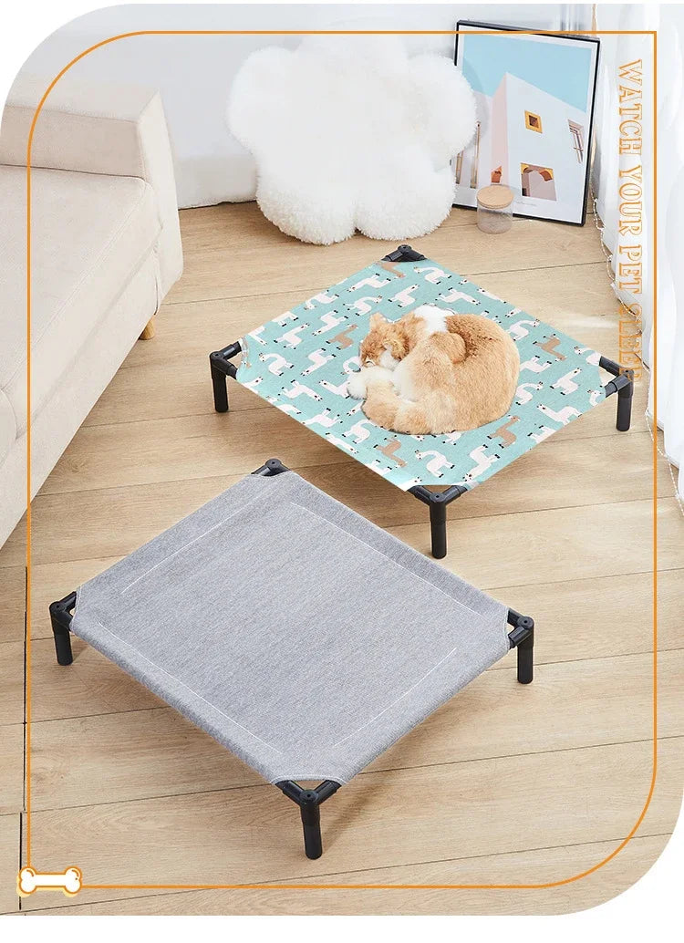 Pet Camping Bed Elevated Bed for Dogs Folding Puppy Camping Bed Cat House Portable Removable Washable Puppy Beds Dog Hammock