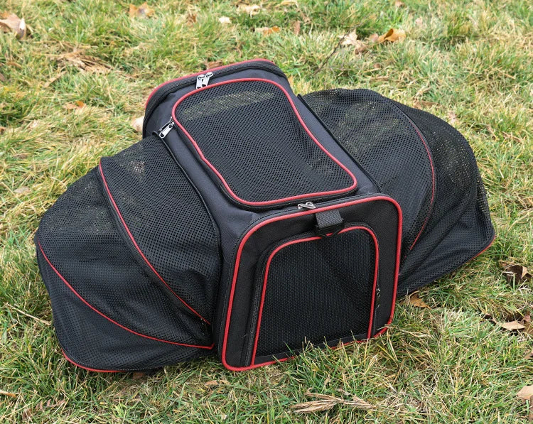 Pet bag Out carrying bag can be extended cat bag Large capacity Two small pets out carrying cat backpack