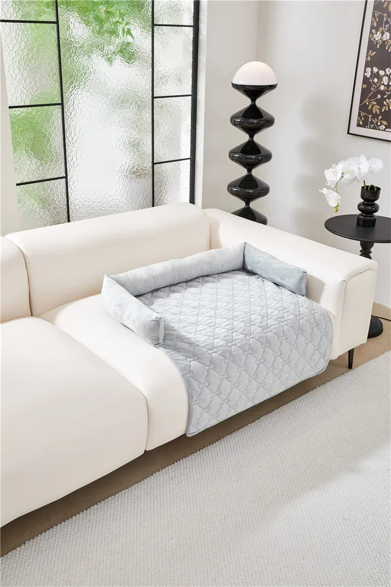 Dog Bed Mat Sofa Blankets Winter Warm Pet Blanket Dogs Cats Sleeping Beds for Large Medium Dogs Cats with Pillow Removable