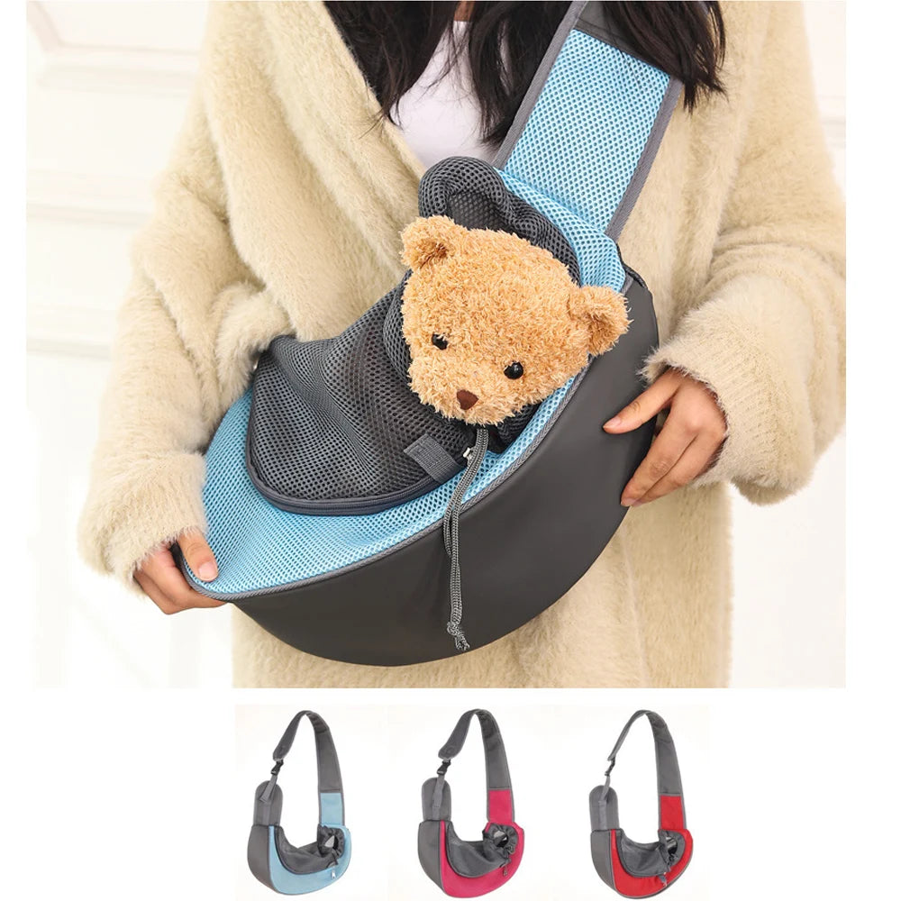Pet Cat Dog Carrier Backpack Travel Tote Shoulder Bags Mesh Sling Carry Pack Pet Carrying Supplies Crossbody Shoulder Bag