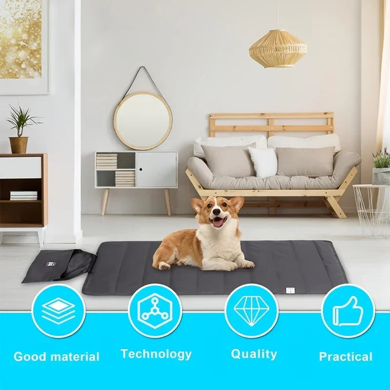 100x70cm Portable Pet Mat Foldable Travel Mat with Storage Bag Resistant Pad for Dogs Cats Outdoor Indoor All Season Use