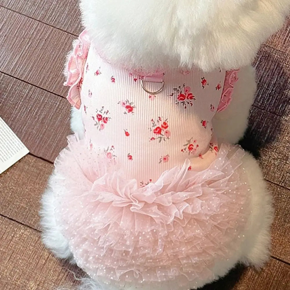 Pet Costumes Summer Thin Pet Floral Dress Sleeveless Comfortable Dog Skirt Breathable Puppy Sweatshirt For Small Dog Cat