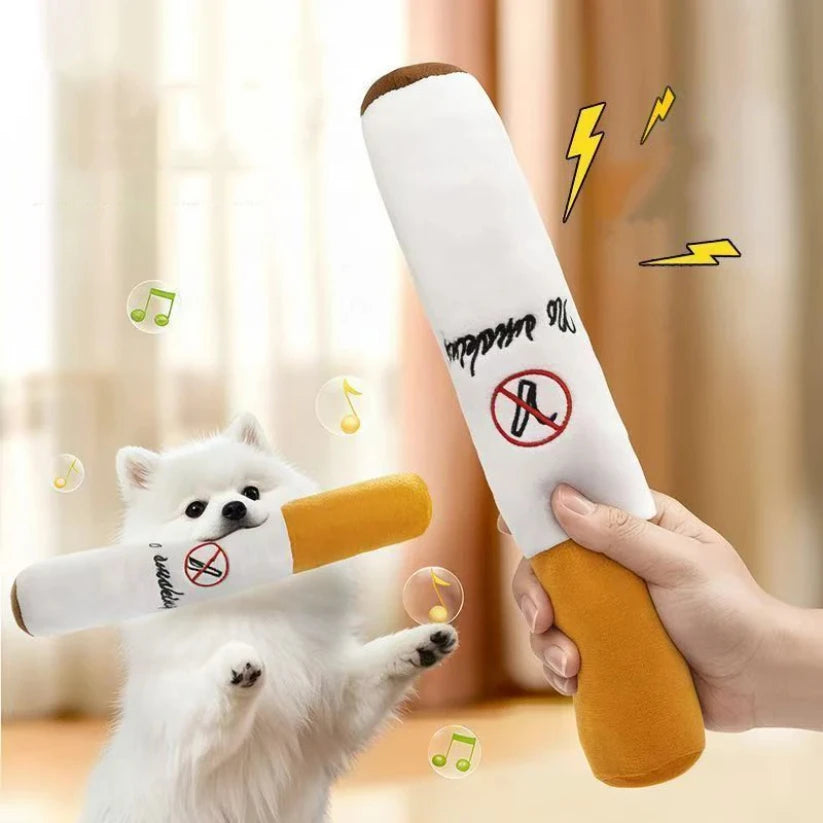Pet Funny Toys Cigar Big Smoke Plush Sound Squeak Fake Cigarettes Toys Dog Chew Molar Interactive Game Bite Resistant Pet Toy